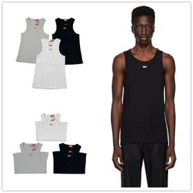 Diesel Solid-Color Slim-Fit Vest High-Stretch Ribbed Sleeveless T-Shirt-6619  